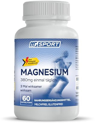 Magnesium Supplement Complex MGSPORT - High Absorption with Vitamins B6, D, E - Supports Muscle Function, 60 Servings