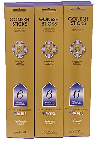 Gonesh Incense Sticks Extra Rich Collection: No6 Perfumes of Ancient Times 12 Pack (20 Sticks/Pack)