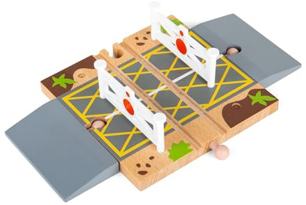 Bigjigs Rail Wooden Level Crossing, Road & Railway Accessory