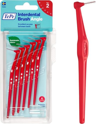 epe Angled 0.5mm Red Interdental Brushes - Pack of 6