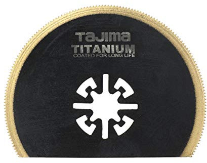 Tajima Sägezubehör (Sägeblatt für Multitool Lange Lebensdauer feine Zahnung für Holz, Kunststoff, Metall 80 mm halbrund), MHS80