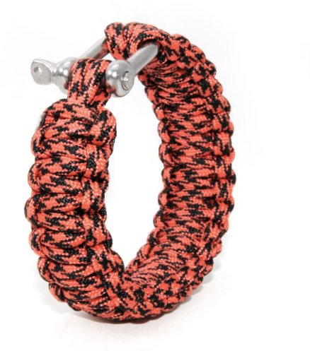 Ganzoo Bracelet de survie à usage universel en paracorde 550 antidéchirure avec fermeture à vis en métal inoxydable Ne convient pas pour l'escalade Rouge/noir Longueur totale 3,6 m