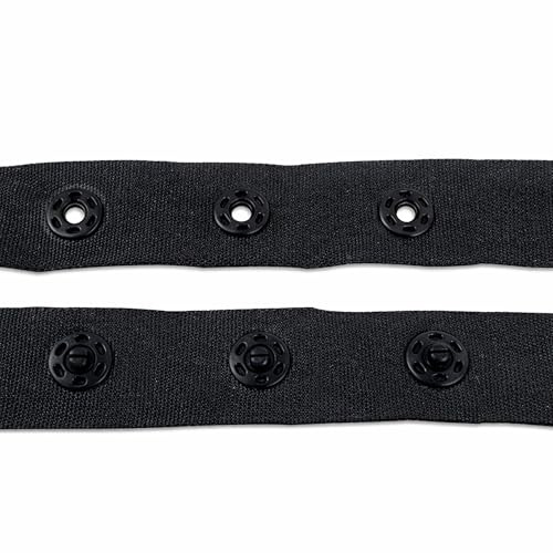 Trimming Shop Black Sew On Snap Fastener Tape 18mm x 1m | Washable 18mm Snap Fastener Tape With Evenly Spaced Buttons Provides A Practical Closure For Clothing And Sewing Projects