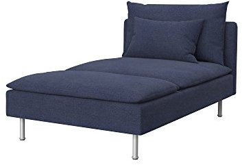 Soferia Sofasitzbezug Kompatibel Mit SODERHAMN Recamiere Sofaüberzug Sofaüberwurf Sofaschoner Cover Einfache Reinigung Allergiefrei Naturel Navy Blau