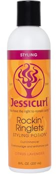 Jessicurl Rockin' Ringlets Styling Potion, Zitrus-Lavendel, 8 Fl oz. Lockenverstärker mit Leinsamenextrakt, Locken definierender Styler für lockiges Haar und Frizz-Kontrolle
