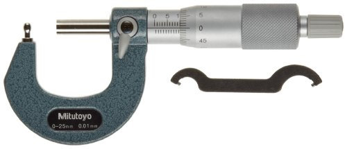 Mitutoyo 115-308 Bügelmessschrauben für gewölbte Flächen, 0-25 mm