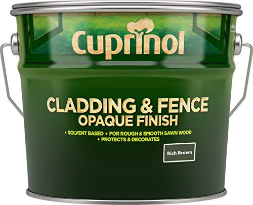 New 2018 Cuprinol Quick Drying Cladding & Fence Opaque Rich Brown 10 Litres