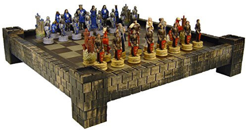 Medieval Times King Arthur/Sir Lancelot Camelot Knights Schachset mit 43,2 cm Schachbrett