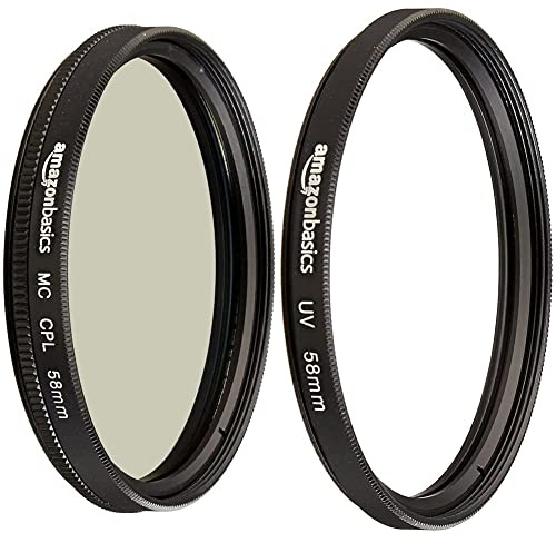 Amazon Basics UV Protection Filter - 58 mm & Circular Polarizer Filter - 58 mm
