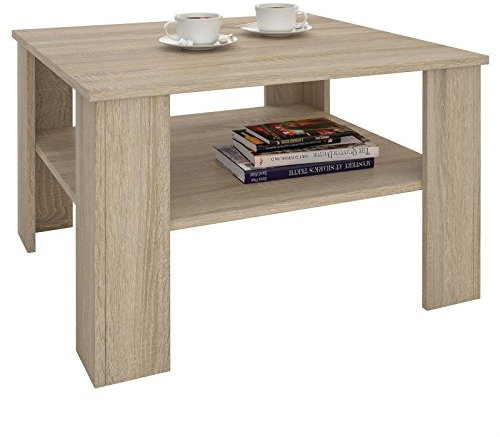 CARO-Möbel Couchtisch Wohnzimmertisch Felice in Sonoma Eiche mit Stauraum, 68 x 68 cm