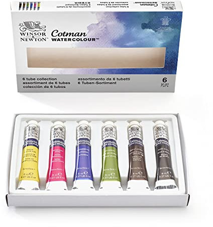 Winsor & Newton, Cotman Watercolour '6 Tube Collection', 6 x 8ml Tubes