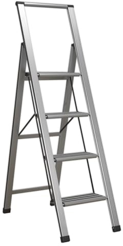 Sealey APSL4 Aluminium Profi Trittleiter 4-stufig 150kg Tragkraft silber 700mm