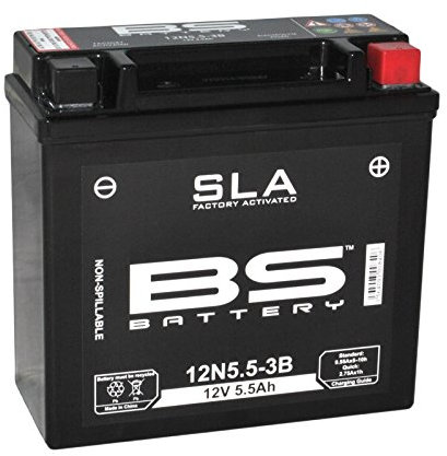 BS Battery 300840 12N5.5-3B AGM SLA Motorrad Batterie, Schwarz