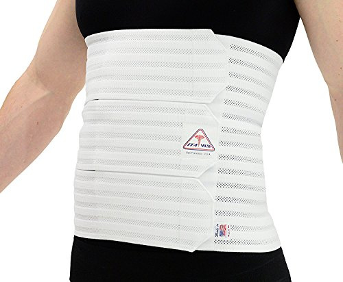 ITA-MED Elastisk postkirurgisk återhämtningspärm för män, mag- och ryggstödsomslag/pärm, tillverkad i USA, 30 cm bred, bästa magpärm för män med kroppsformande effekt, vit, liten