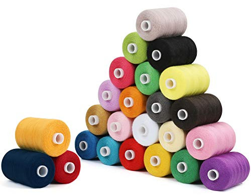 Curtzy Nähgarn Set Polyester Nähgarn Nähmaschine in Bunten Farben (24 Stk) – 6 cm Garn Nähmaschine Faden 914 m Nähfaden – Overlock Garnrollen Set in 24 Farben Bunt Nähset, Nähmaschinengarn, Stickgarn