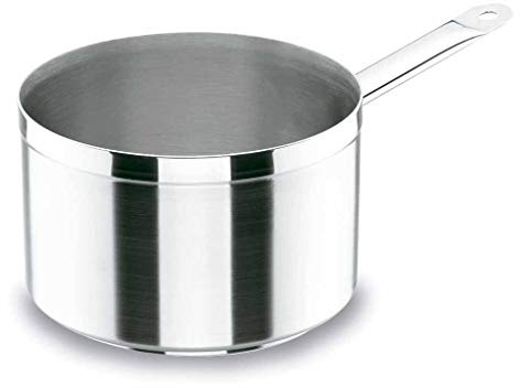 LACOR 54225 - Cazo Recto Alto Chef Luxe 24 Cm Acero Inoxidable - Cocina | En acero inoxidable, para salsas, leche y raciones pequeñas; ideal para cocina profesional y uso diario en casa