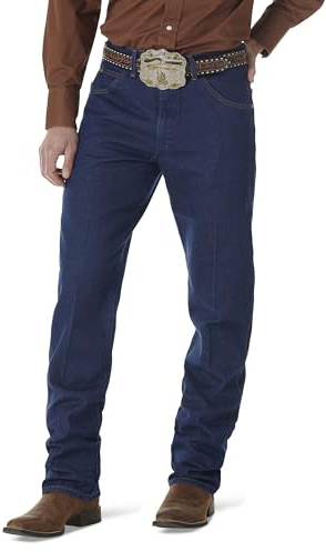 Wrangler Men's Cowboy Cut Relaxed Fit Jean, Prewashed Indigo, 33W x 36L