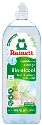 RAINETT - Liquide de Rinçage Bio-Alcool - Pour une Vaisselle Brillante & Sans Traces - Sans MIT, BIT, CMIT - Flacon Recylé & Recyclable - Ecolabel - 750 ml
