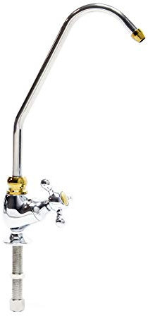 Wiltec 6,35 mm (1/4) Wasserhahn Delux II D-06, Wasserhahn Armatur für Umkehrosmose und Wasserfilteranlagen, Küchenarmatur 360° schwenkbar