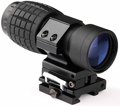 MAYMOC 3X Magnifier Scope Sight Flip à Side Quick Detach Compatible avec 20mm Picatinny Weaver Rail