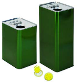 SA.FE 10x Lattina latta in metallo per olio contenitore 5lt con tappo e maniglia