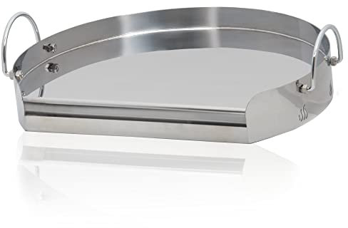 BBQ-Toro, piastra universale in acciaio inox, grill barbecue, rotondo, per grill a gas, a carbonella e molti altri