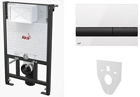 WC Vorwandelement für Trockenbau 100 cm inklusive Betätigungsplatte Weiss/ Schwarz Unterputzspülkasten Spülkasten Wand WC hängend Schallschutz