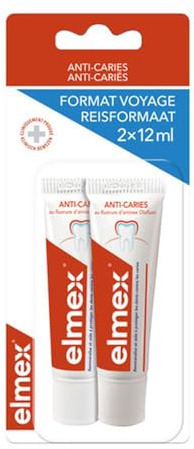 Elmex Zahnpasta gegen Karies, Reise-Tubes, 2 x 12 ml
