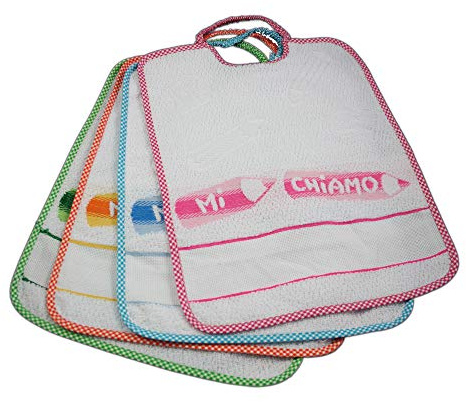 Bubabù BAV232 Lätzchen mit Gummiband, 29 x 35 cm, 6 Stück