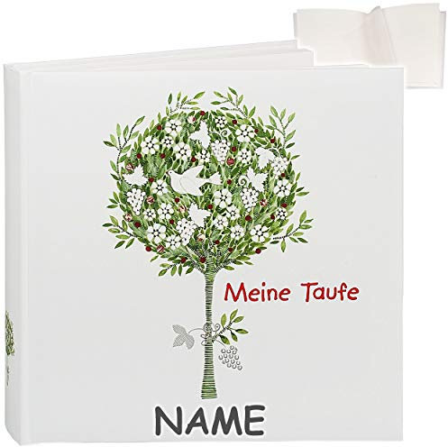 Taufalbum/Fotoalbum - Meine Taufe - incl. Name - für bis zu 180 Bilder - Fotobuch/Photoalbum/Babyalbum/Album - Gebunden zum Einkleben - blanko - f..