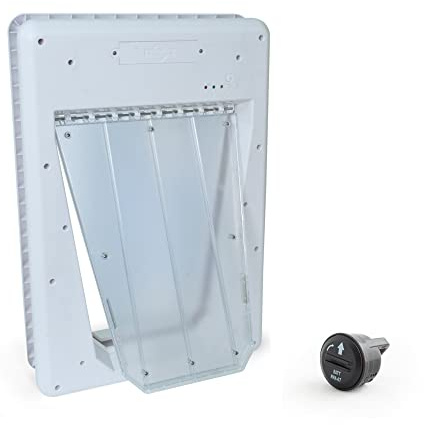 PetSafe Never Rust Electronic Pet Door - Automatic Dog Door with Sensor Collar Key - Smart Dog Door for Large Dogs up to 100 lb