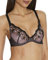 Aubade BH Push up Folies Frivoles, schwarz-Rose, Cup B80