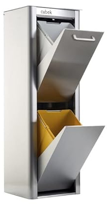 DON HIERRO - Cubo de Basura para Reciclar 20l+20l cubek INOX
