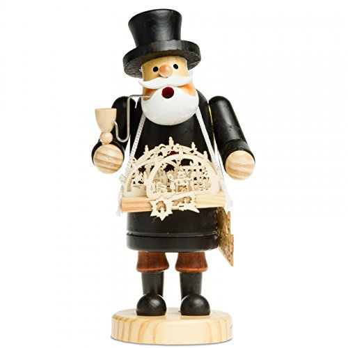 Sikora RM-A Räuchermännchen aus Holz 3 Größen Verschiedene Motive, Farbe/Modell:A11 schwarz - Schwibbogenhändler, Höhe in cm:Höhe ca. 19.5 cm