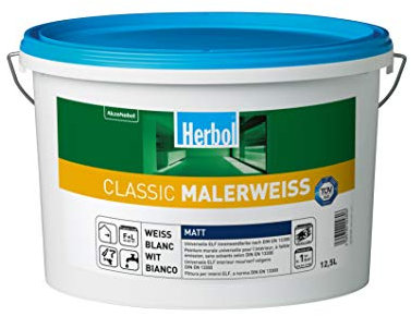 Herbol Classic Malerweiss, hohe Deckkraft, Weiss Matt (5L)