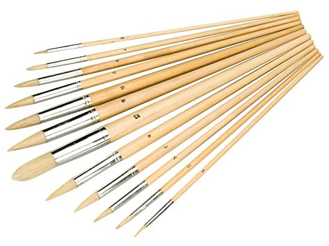 Silverline Artists Paint Brush Set 12pce Pointed Tips (675298)