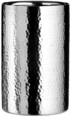 Premier Housewares Wine Cooler - Hammered Stainless Steel, H20 x W12 x D12cm, Red