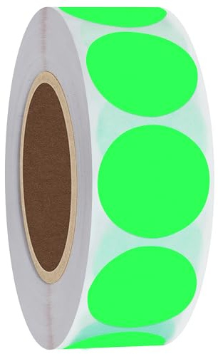 Hylabelest 2,5 cm rund blanko grün fluoreszierend Shooting Target Pasters | Gesamt 1000 Punkte Target selbstklebend Pro Rolle 1 Roll silber