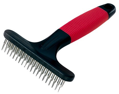 Ferplast Peigne râteau pour chiens GRO 5846, pointes arrondies serrées, idéal pour le soin du manteau des animaux à poils moyens et longs, 11 x h 15,5 cm