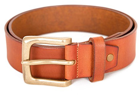 Alpenleder Gürtel ILLER | Echtes Büffel-Leder | Herren Braun Dornschnalle | By (Länge 95 cm)