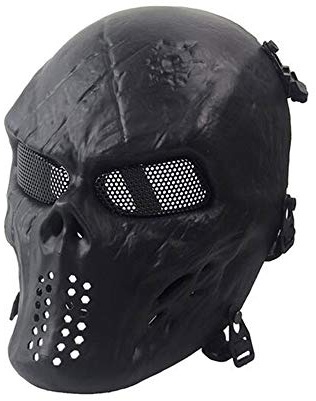 ATAIRSOFT Taktische Airsoft Paintball Skelett Schädel Maske, CS schützende Vollgesichtsmaske für Halloween Cosplay Maskerade