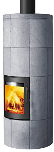 Lotus LO-146 M2 Kaminofen Schwarz/Speckstein, Rauchabgang oben/A+