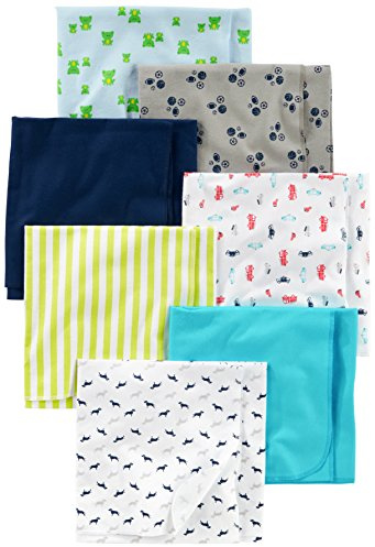 Simple Joys by Carter's Flanelldecken, für Babys, Jungen, 7 Stück ,blau / weiß ,One Size
