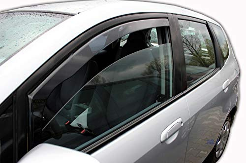 J&J AUTOMOTIVE Windabweiser passend für Honda Jazz 5-Türer 2001-2008 2tlg, Heko Regenabweiser Vorne Getönt Dunkel Passform