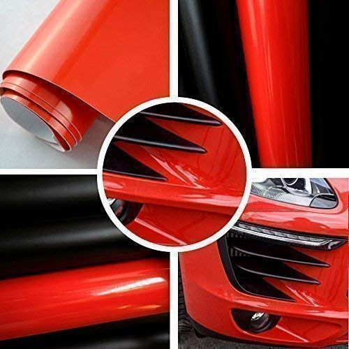 TipTopCarbon 6,57€/m² Autofolie Glanz Rot 2m x 1,52m Auto Folie BLASENFREI mit Luftkanälen 3D Flex