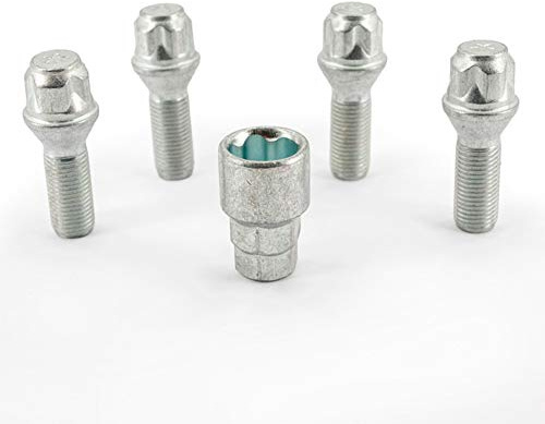H&R Felgenschloss-Set M14x1.50x31mm Kegelbund - 4 Felgenschloss-Schrauben inkl. Adapter
