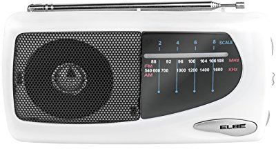 ELBE RF-52-SOB - Radio portátil, sintonizador analógico AM/FM, color blanco
