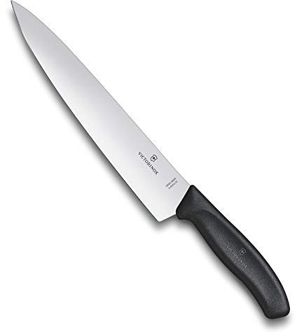 Victorinox Swiss Classic, Profi Tranchiermesser, Extra Scharfe Klinge, gerader Schliff, 22 cm, Kunststoffgriff, Rostfreier Stahl, schwarz