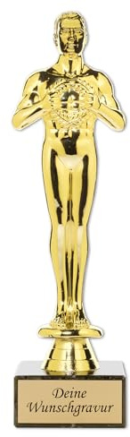 andSmile Siegerfigur Pokal inkl. Gravur mit Ihrem Wunschtext Personalisierte Trophäe Höhe 25cm Marmorsockel