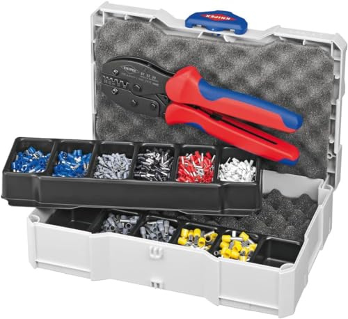 KNIPEX Crimp-Sortiment für Aderendhülsen, 97 90 23 | 1 x 97 52 38, 7 x Aderendhülsen Sets 265 mm,